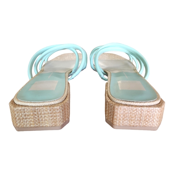 Dolce Vita Hapi Strappy Slip-on Slide Sandal Woven Geometric Block Heel Size 8 - Picture 3 of 7